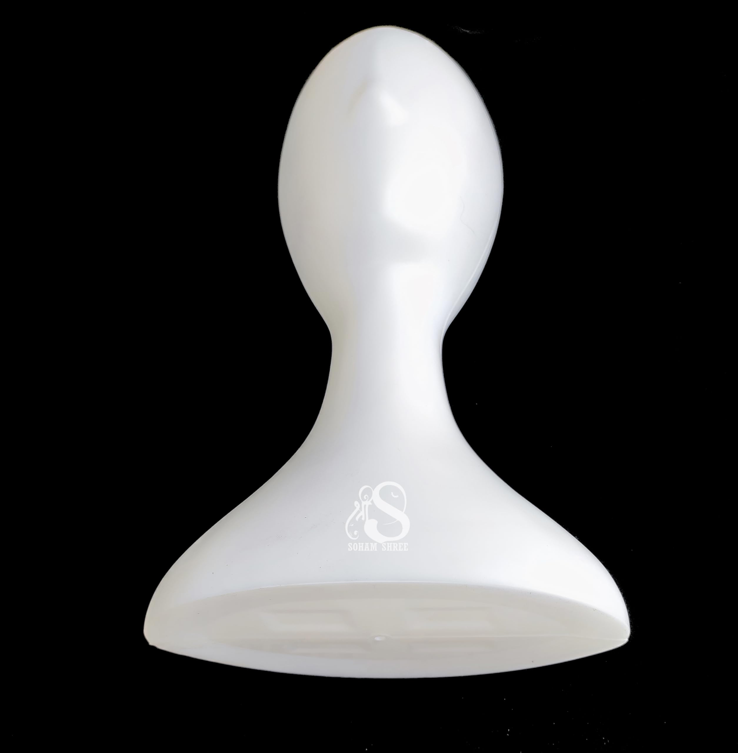 SOHAM SHREE ® : Female Head Mannequin - Egg Face Head Dummy - Display Stand Face for Hair Wig Eye Glasses Hat Model Stand Scarf Cap Mannequin Head Plastic Photography Props Display Stand (White) 1