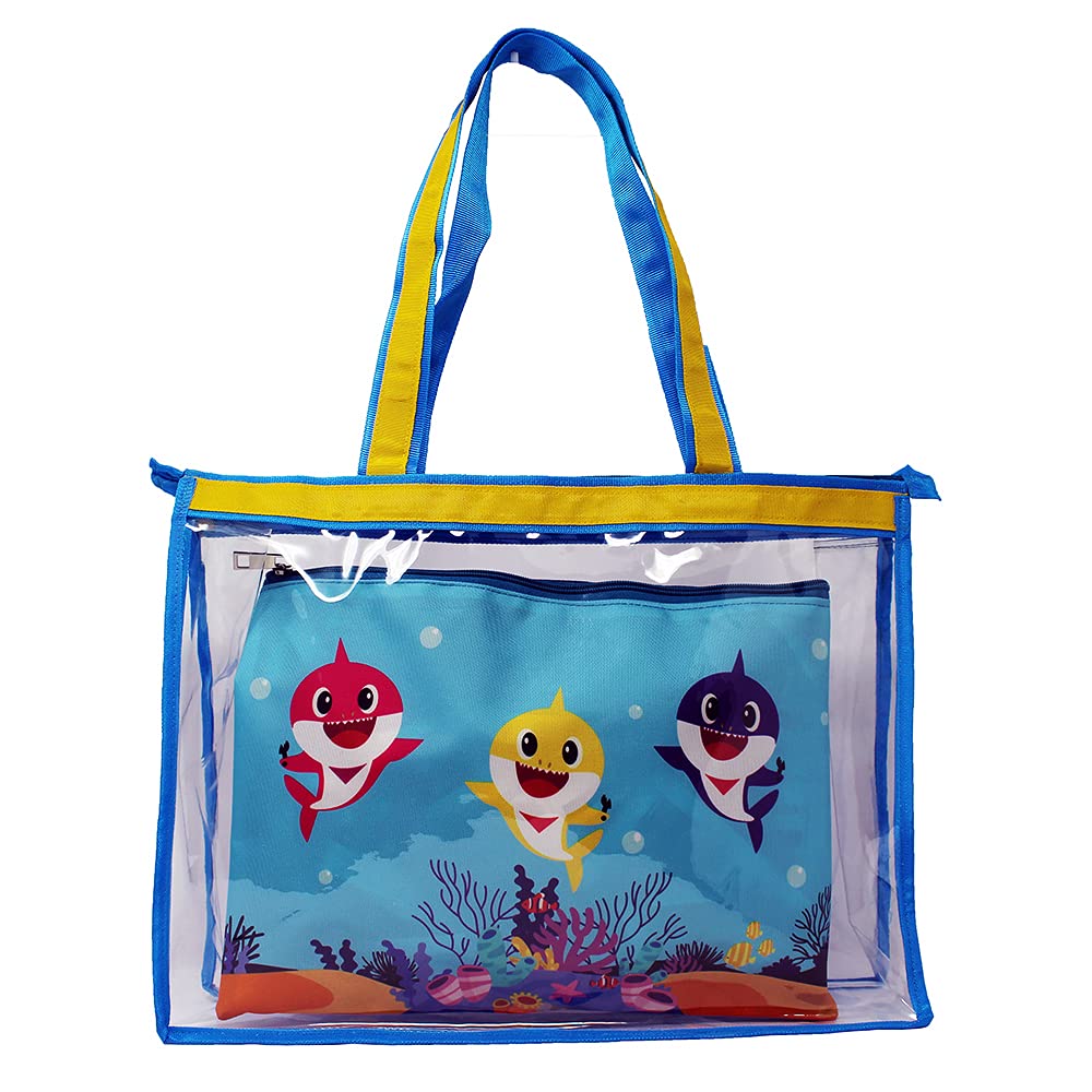 Waterproof PVC Tote Bag Set with Colorful Pouch for Boys and Girls