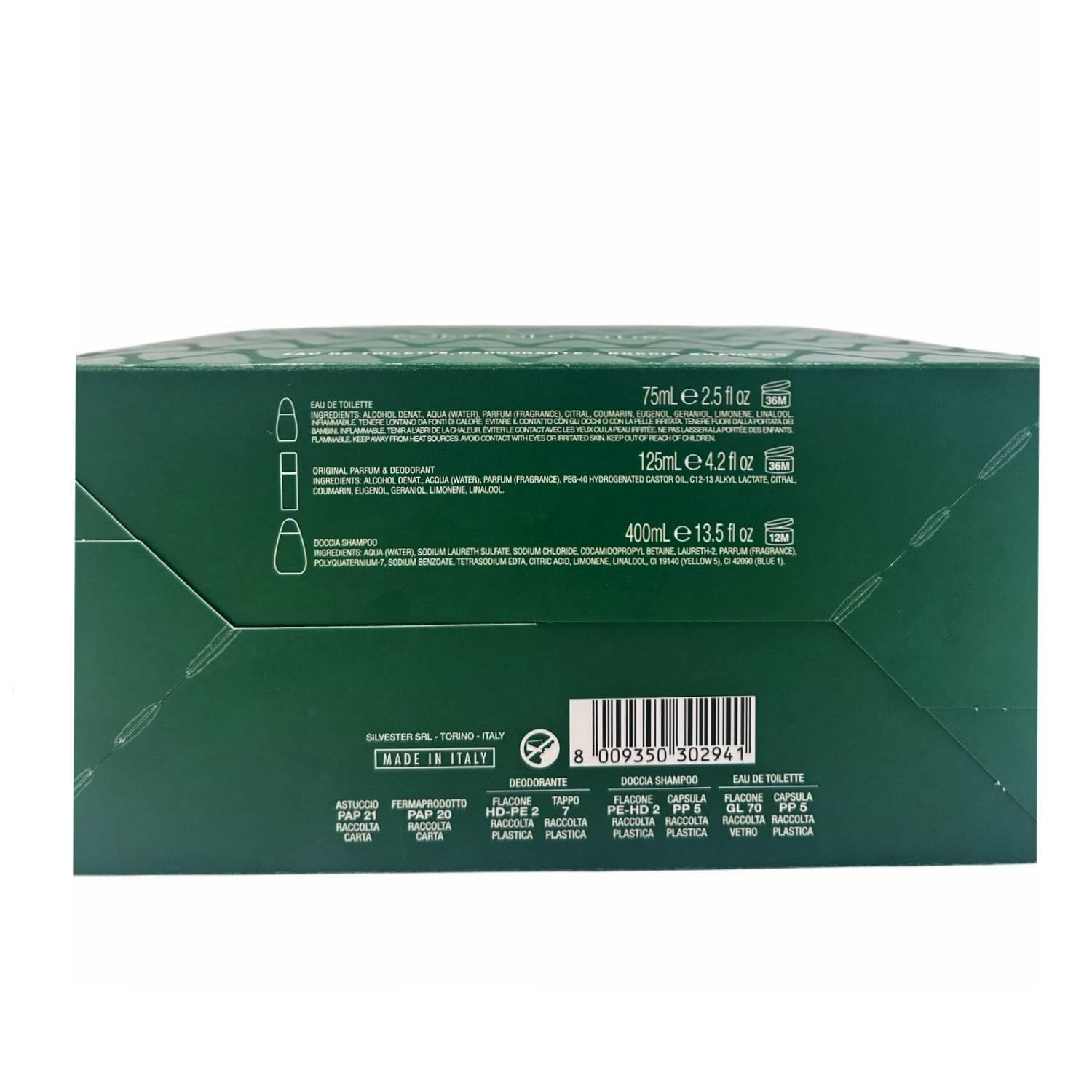 Pino Silvestre Confezione Regalo Uomo - Profumo Eau de Perfum 75 Ml, Deodorante Profumato 100 Ml, Bagnoschiuma 300 Ml