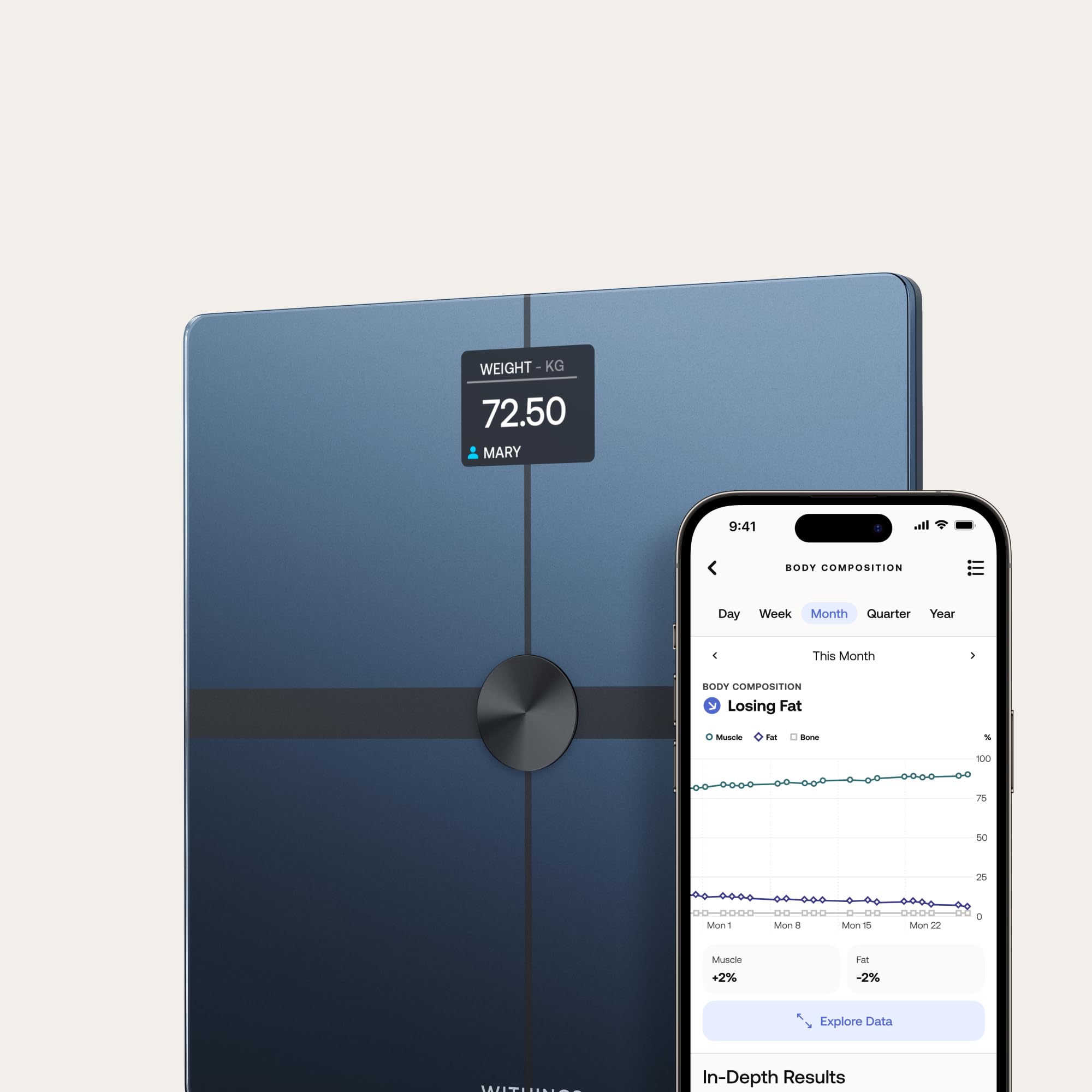 Withings Body Smart - Bilancia pesapersone con composizione corporea (peso, massa grassa, muscolare, ossa, acqua, indice di grasso viscerale), Bilancia digitale WIFI, fino a 8 utenti