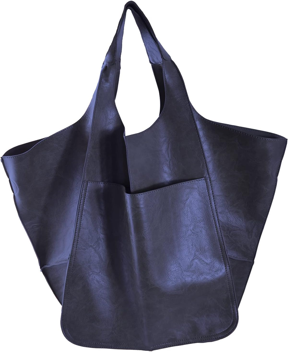 KlaOYer Oversized Leather Tote Bag Huge Capacity Work Hobo Pu Leather Bucket Purse And Handbag Large Soft Travel Shopping Bag