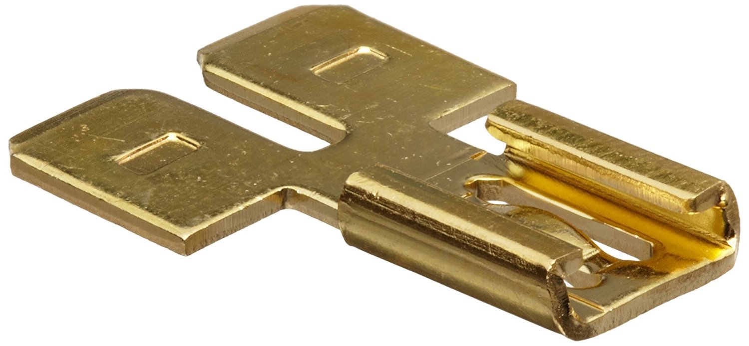 Morris Products 10712 Double Male Tab Single Female Slip On, .25 NEMA Tab (Pack of 100)