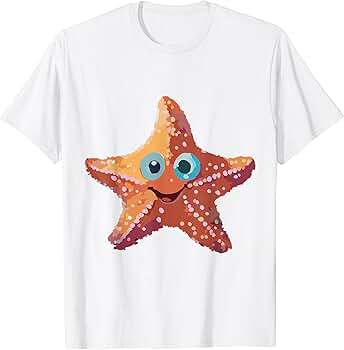 Amazon.com: Starfish Orange with Face T-Shirt : Clothing