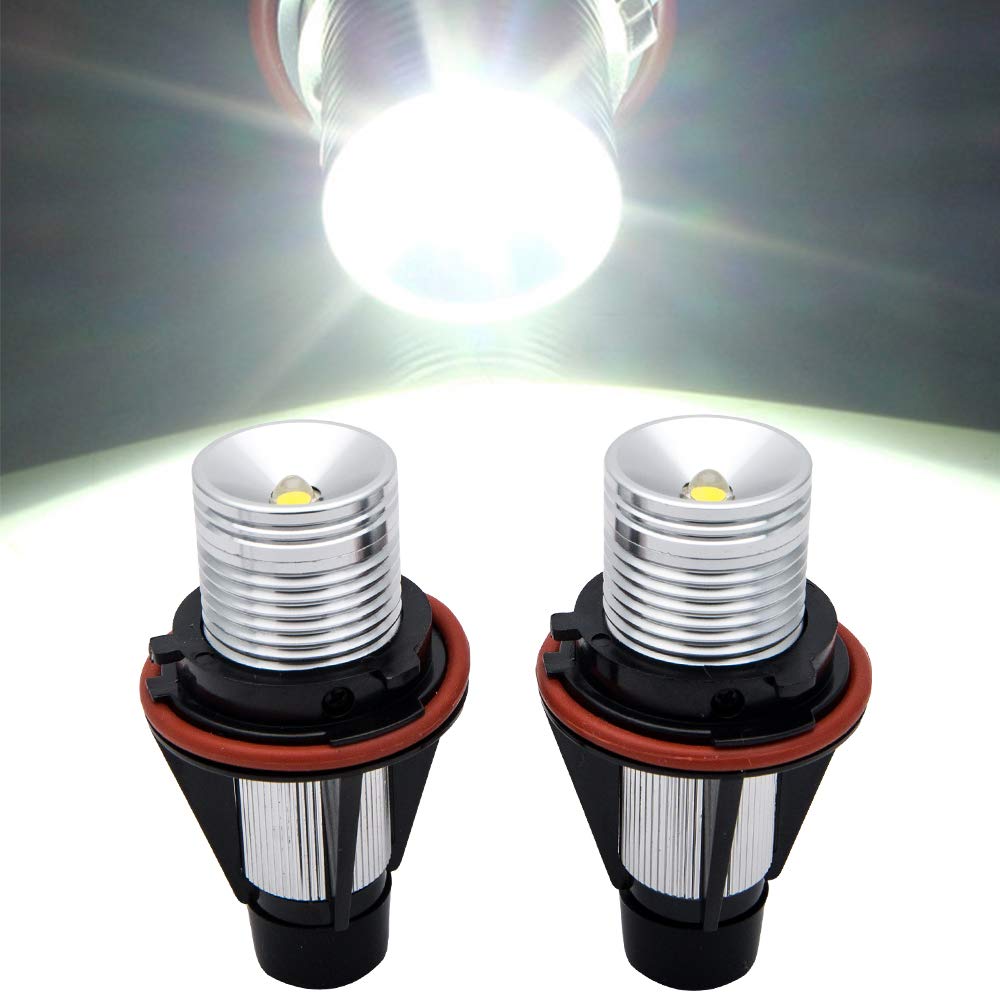 Baceyong 6W 6000 K 2 LED Angel Eye, luce di segnalazione per auto HID Xenon bianco per E39 E87 E60 E63 E64 E65 E66 E53 OEM