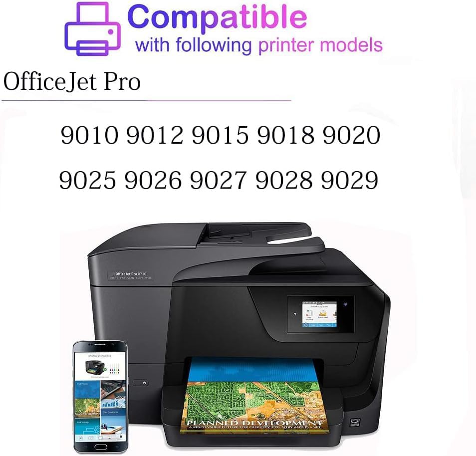 Miniatura 2 de Paquete combinado 962XL compatible con HP 962 962XL de alto rendimiento, compatible con impresora Officejet Pro 9010 9015 9025 9012 9018 9020 9013