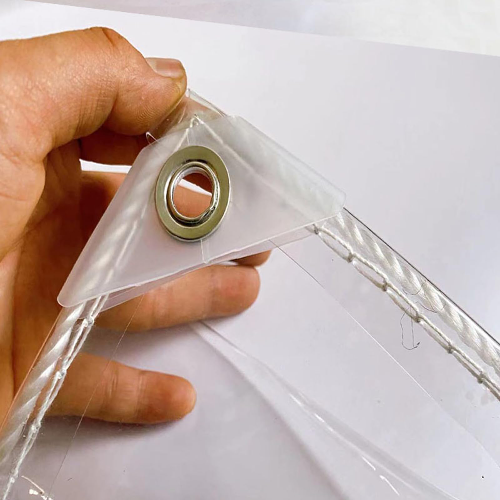 Transparente Plane mit Ösen,0.35mm PVC wasserdichte Klare Abdeckplane Tarps,Regenschutz Plane,Durchsichtig Faltbar,für Gartenmöbel Pflanzen Gewächshaus Camping Vordach (3.5m x 2m)
