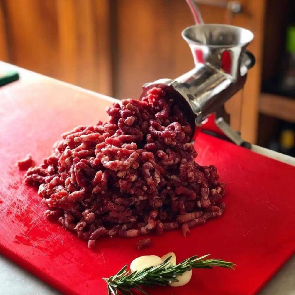 TreSpade TC-8 INOX ręczna maszynka do mielenia mięsa ze stali nierdzewnej z dyszami do produkcji kiełbas i płytą