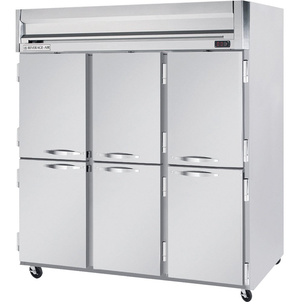 Beverage-Air Commercial Refrigerator Reach-in 3-Section Half Door Top Mount Horizon Series Hr3-1Hs