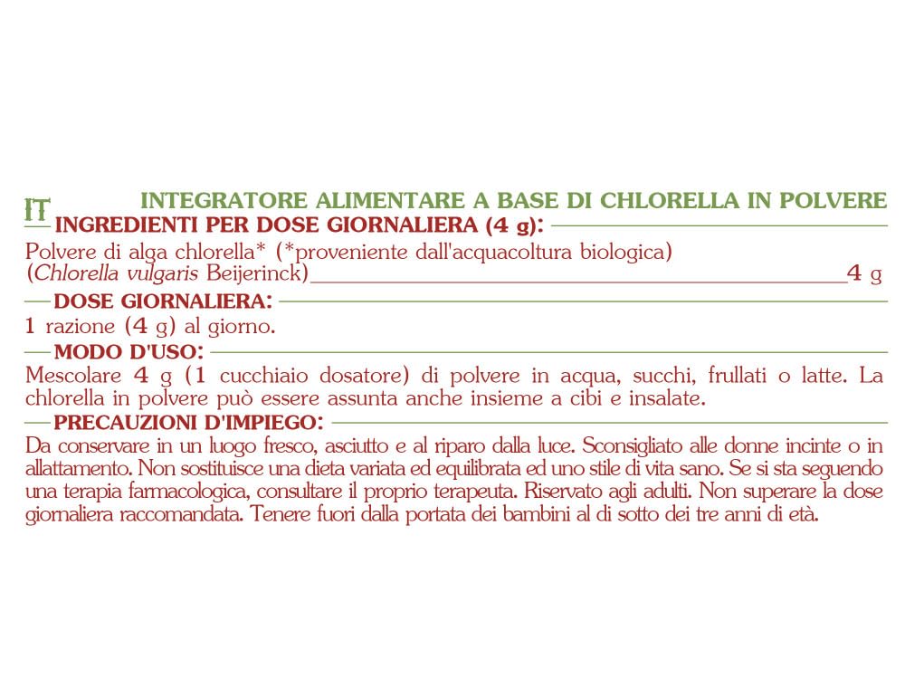 CHLORELLA BIO EN POUDRE * 25 portions/Chlorella poudre 100 g * Antianémique, énergie, hépatoprotecteur, système immunitaire * Garantie Satisfait ou Rembours * Fabriqué en France