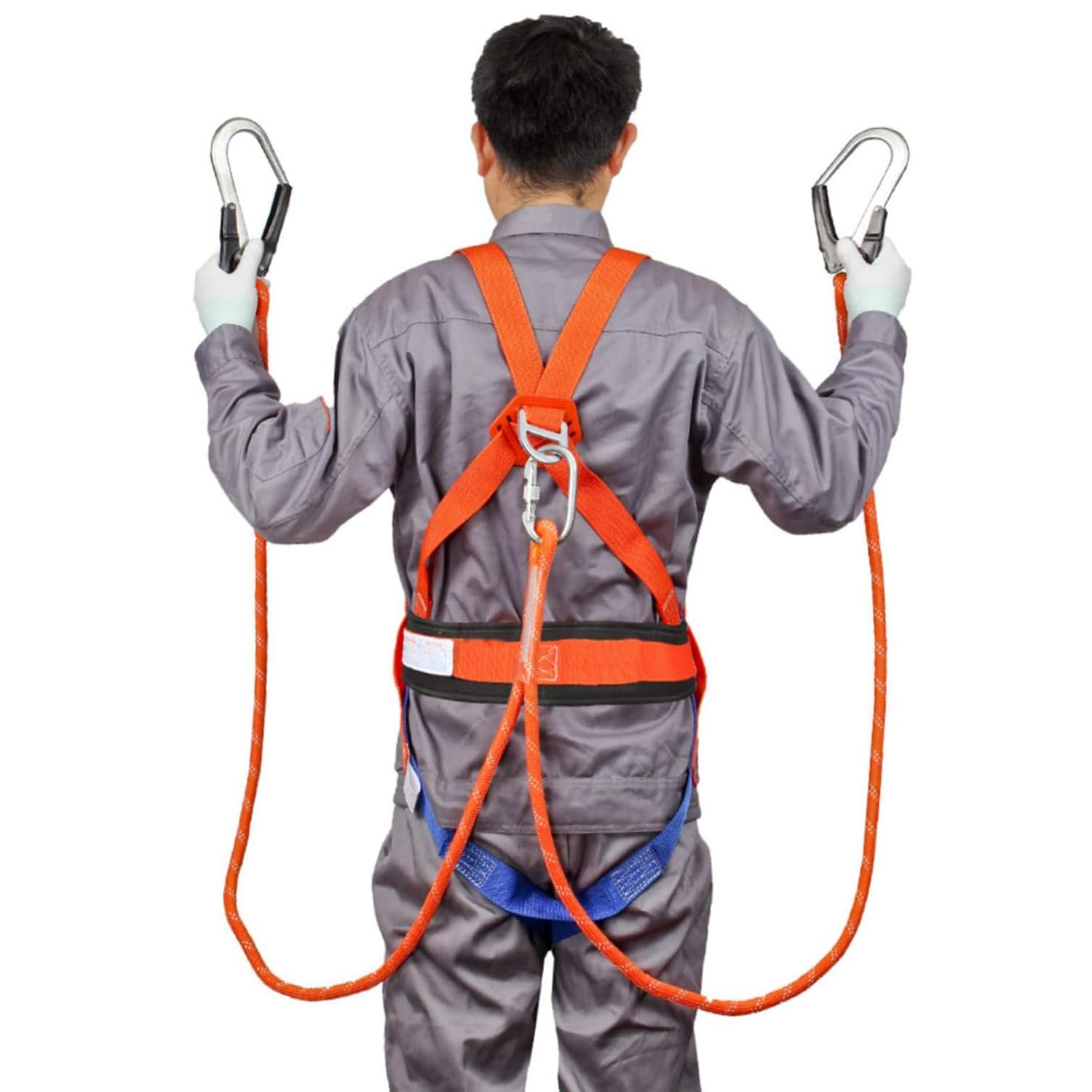 Ceinture SéCurité Anti-Chute, Kit Harnais de Protection Anti-Chutes Haute Résistance avec Sangle Harnais de Securite Anti Chutes Longe Réglable Equipée pour la Construction l'entretien