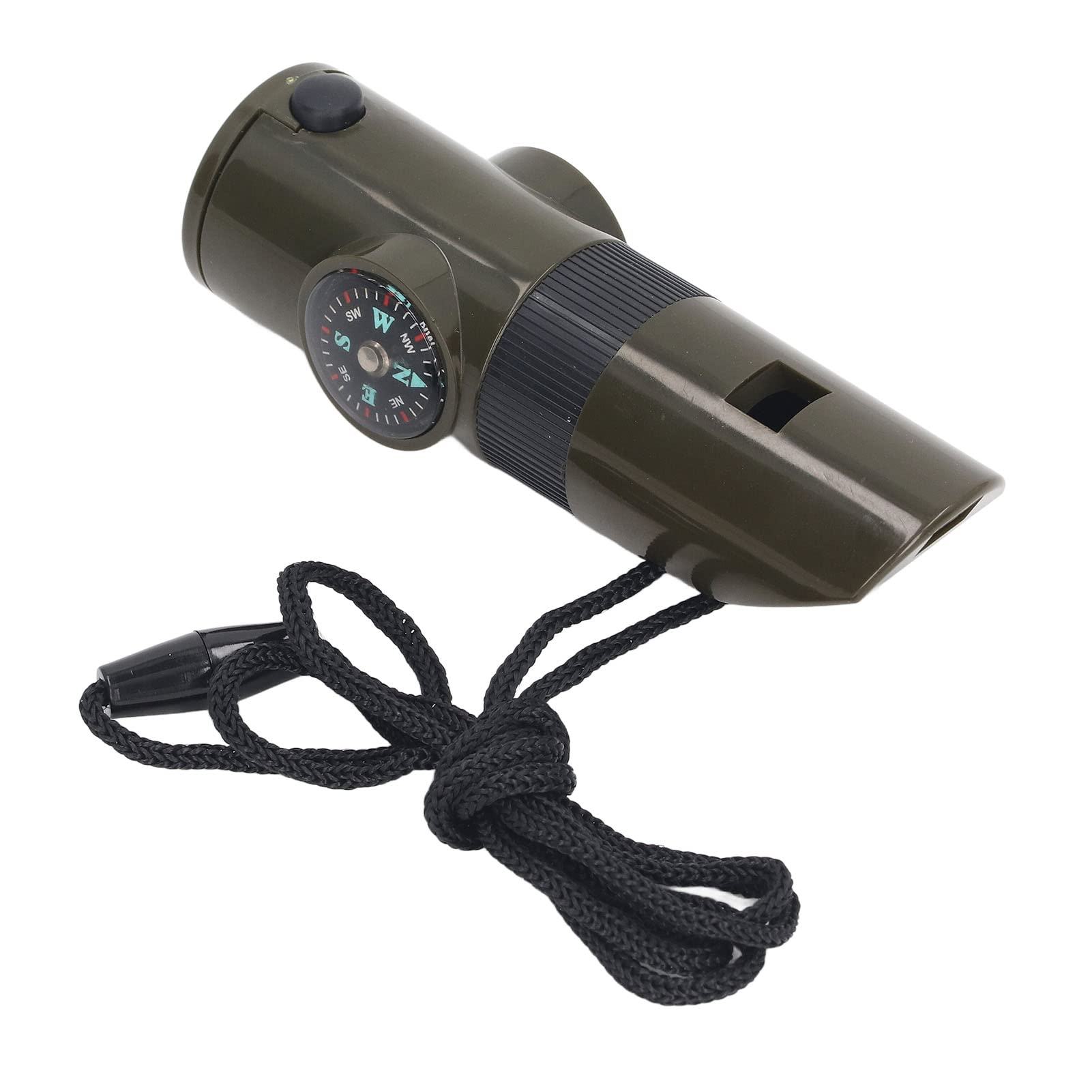 Set de Survie 7 en 1 : sifflet, lampe LED, thermomètre, boussole, sifflet d'urgence
