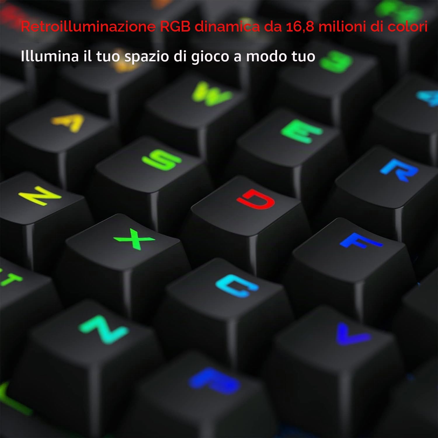 Redragon K585 DITI Tastiera Meccanica Una Mano Wireless 2.4G | tastiera meccanica una mano wireless 2.4G RGB 40% 7 tasti macro poggiapolsi rimovibile batteria 3000mAh interruttore blu