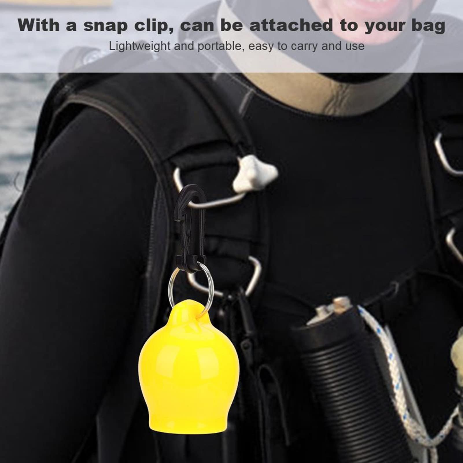 Agatige Boccaglio Silicone Snorkeling Regolatore con Gancio Carabiner Accessori Immersioni Giallo