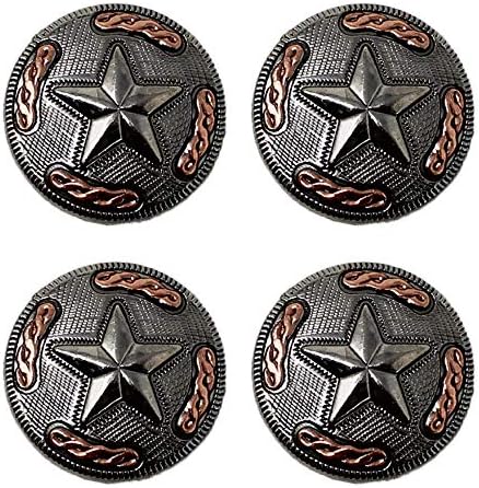 CHALLENGER Set of 4 Conchos Western Saddle Tack Copper Lone Star Co548