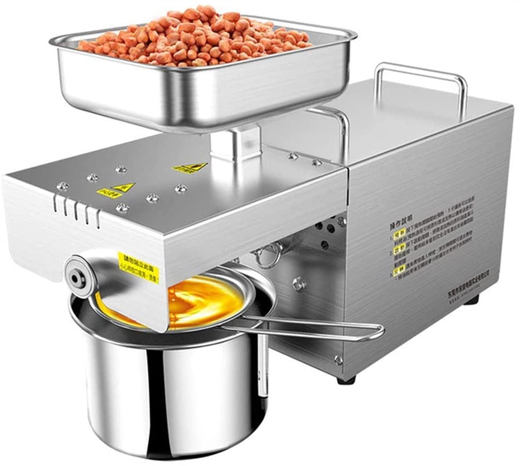 MYUYEE Automatic Hot/Cold Oil Press Machine Extractor Stainless Steel Oil Expeller For Easily Pressing Extract Nut Peanut Sesame Rapeseed Walnut Oil Commercial Home