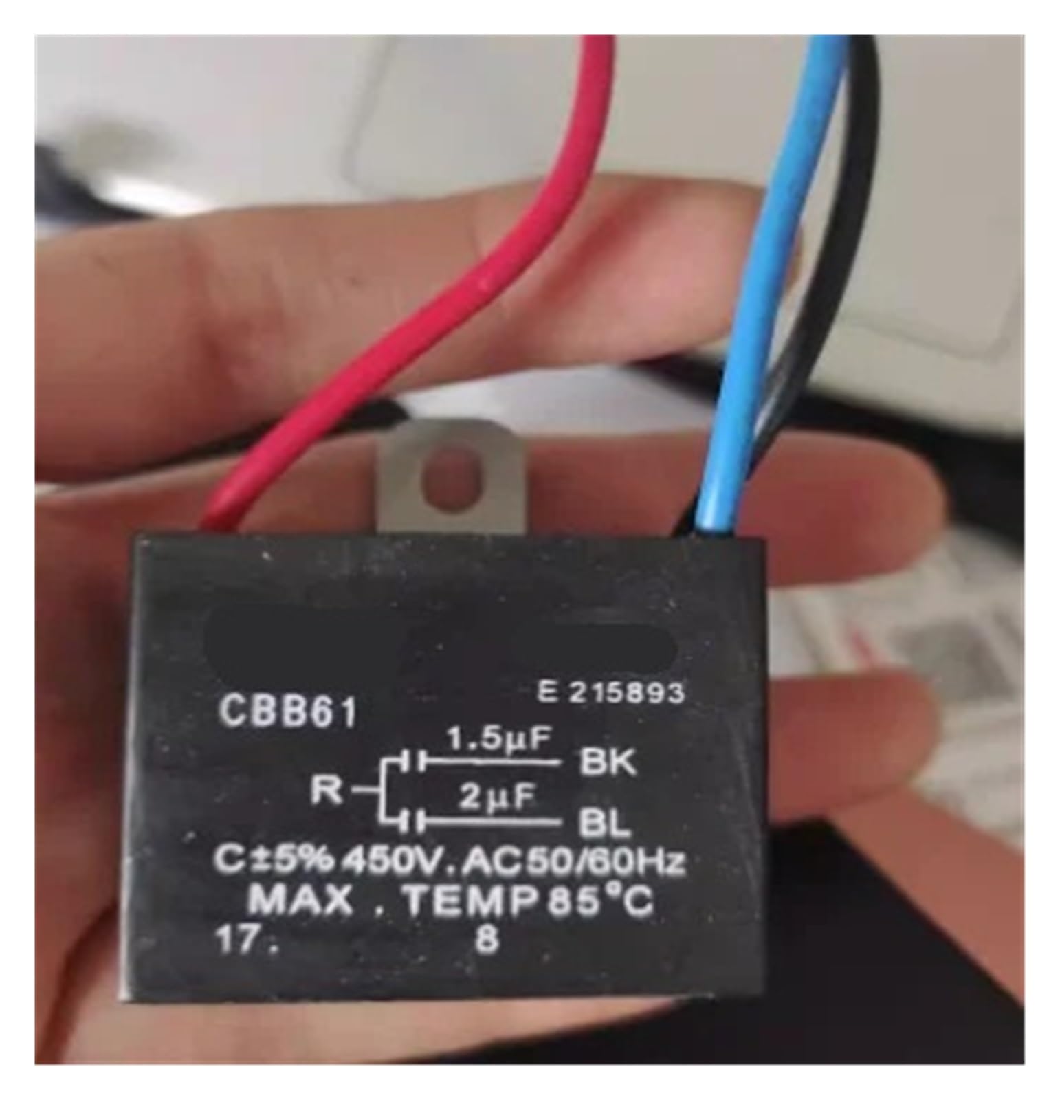 ICXLPMC 2pcs CBB61 1.5UF/2UF 450V 3wries capacitor