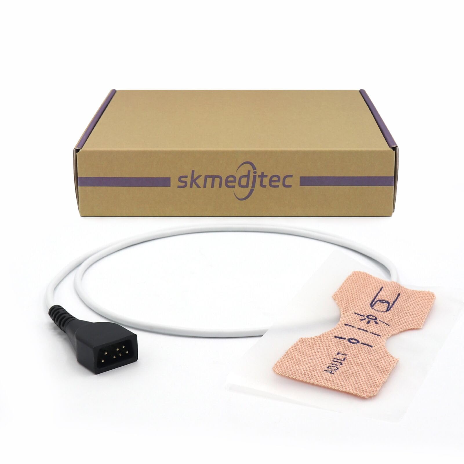 4PCS Compatible with Nonin SpO2 Sensor Disposable Cable for Adult, 3.2 FT Adhesive Tape Probe with 7 Pins Connector, Replacement Cord for 6000CA/7000A