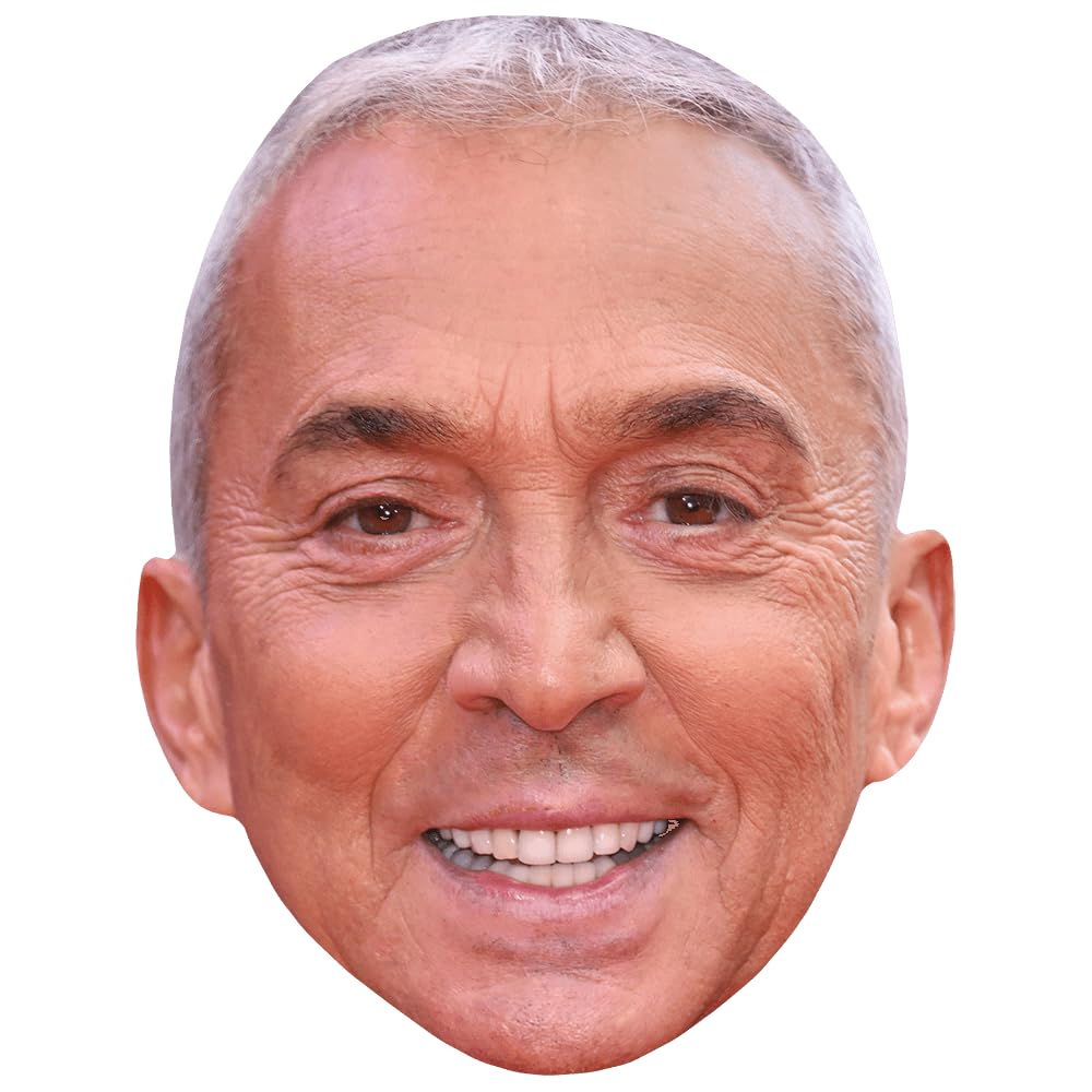Bruno Tonioli (Grey Hair) Celebrity Mask, Flat Card Face, Fancy Dress Mask