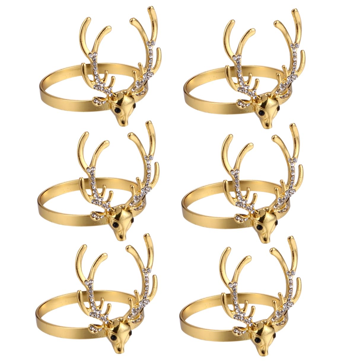 Ciieeo 18stücke Goldene Weihnachtsrentiere Serviettenringe Stilvolle Dekoration Für Festliche Dinnerpartys Tischaccessoires Für Weihnachten Und Feiertage