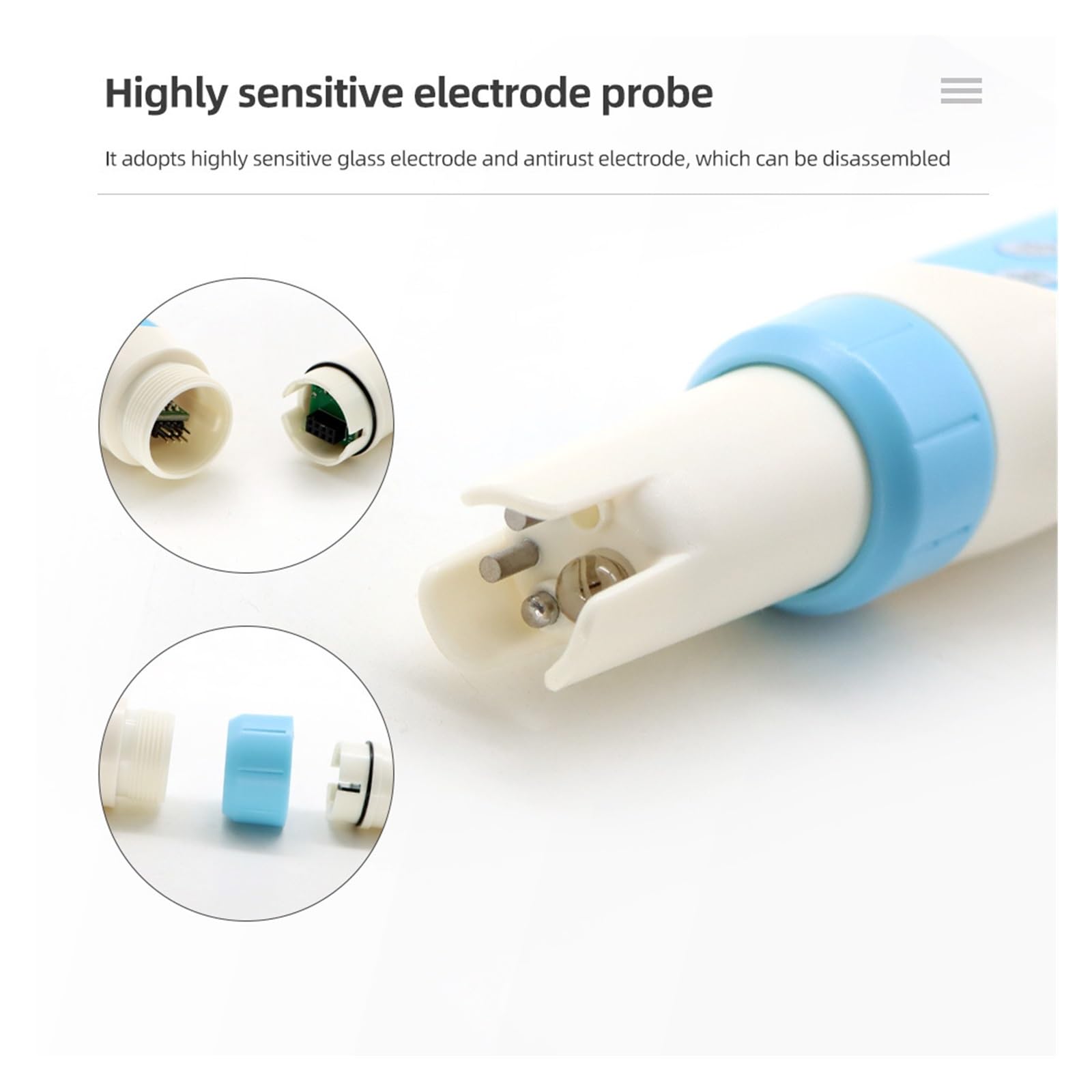 3 in 1 Strumento for Il Test Acqua PH/EC/Temp del Misuratore di PH Bluetooth con Retroilluminazione Tester for Monitor della qualità Acqua Digitale for Acquario