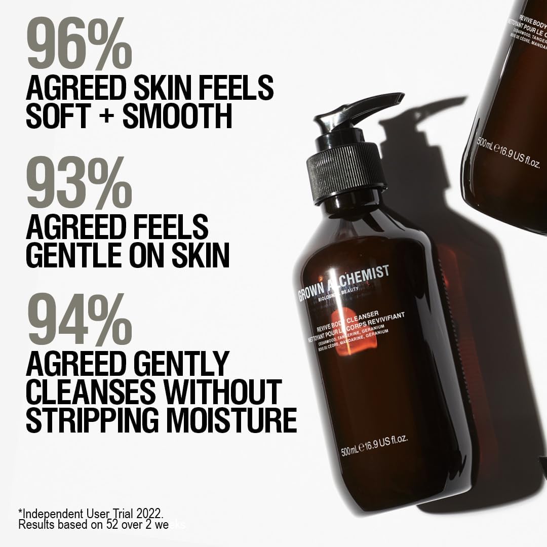 Grown Alchemist Revive Body Cleanser Refill, Geranie, Mandarine, Zedernholz - Bio Body Wash, sanftes Peeling, feuchtigkeitsspendendes Shower Gel, natürliches Cleansing, antioxidatives Duschgel