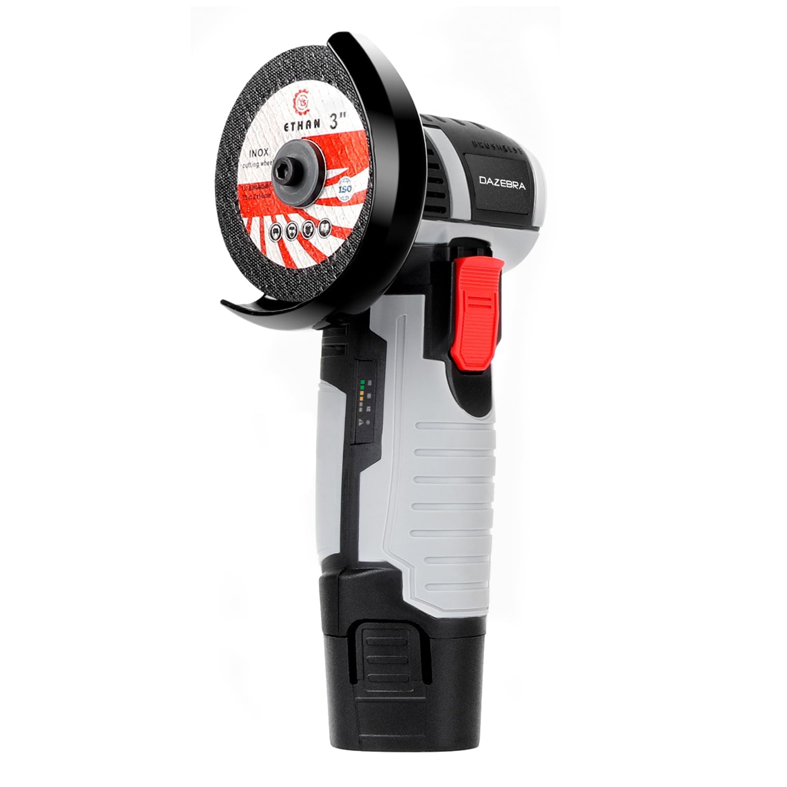 Cordless Brushless Angle Grinder, Gray