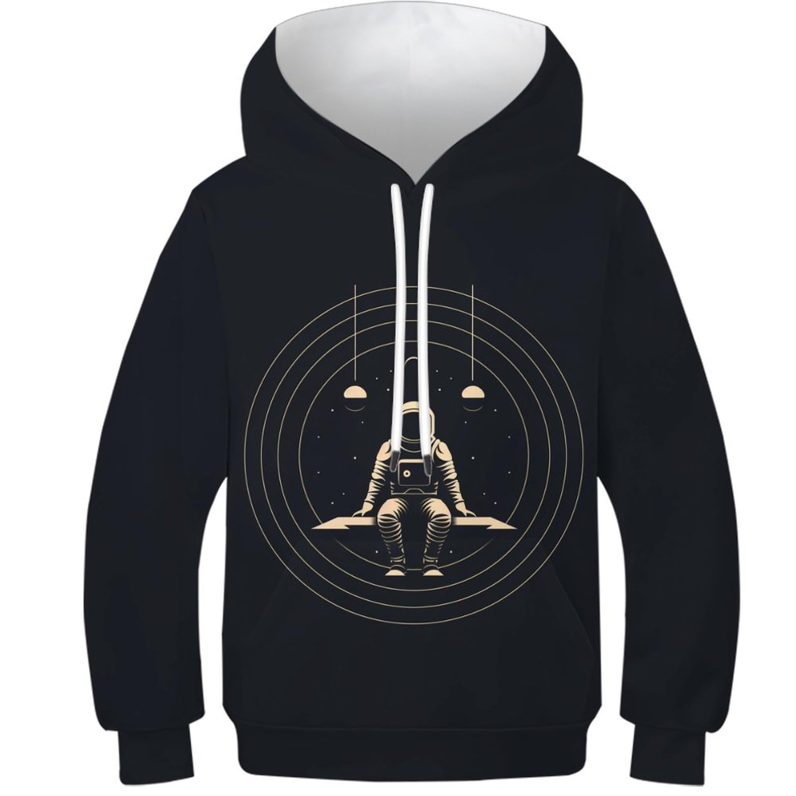 Sweatshirt à capuche 3D astronaute imprimé pullover moderne - 8