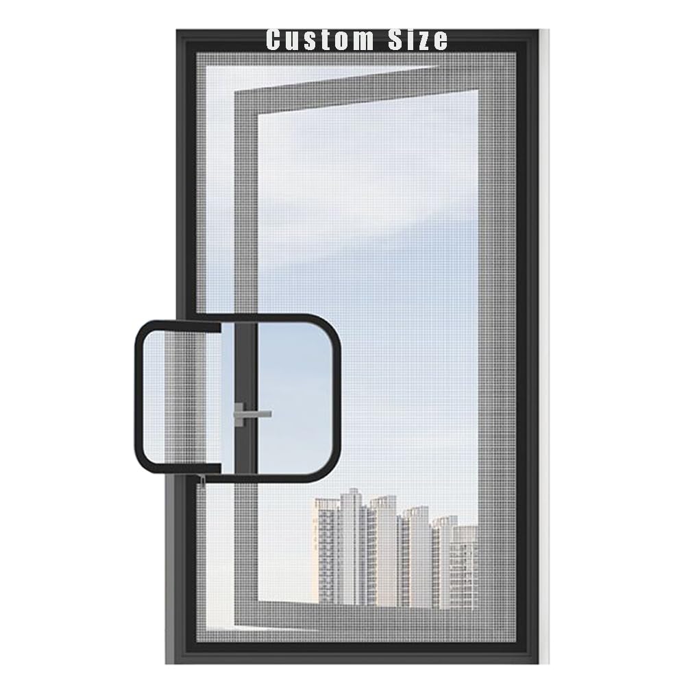 Custom Size Window Screen Mesh, Fly Screen Roof Window, Tear-proof Cat Proof Window Net, Self-Adhesive Netting with Tapes for Window/Balcony