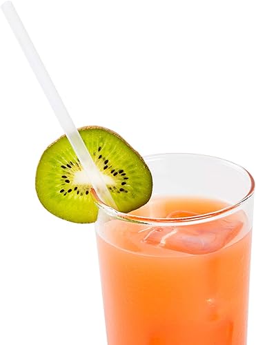 AmerCare Royal Jumbo Pajitas de plástico, pajitas desechables envueltas en papel para cócteles, refrescos, jugos, 9 pulgadas, transparente, caja de