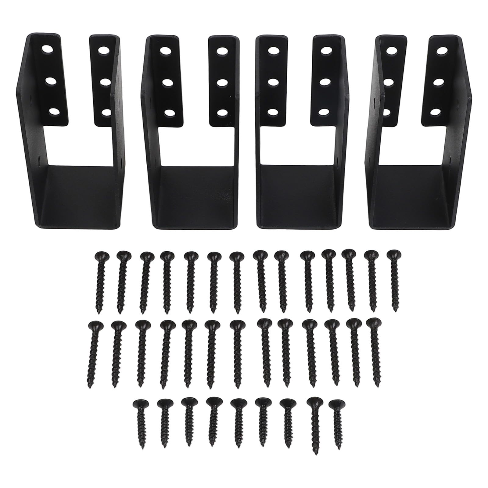 Support de fixation solive en fer Q235 noir 5,1 cm lot de 4 pour structure de poutre