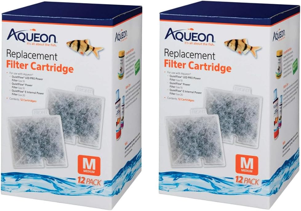 (2) Aqueon Replacement Filter cartridges. Medium 12pks. 24 Cartridges Total