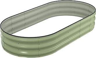 Raised Garden Bed Kit, 6x3x1 ft Galvanized Planter Box Outdoor with Safety Edging, Large Metal Raised Beds for Gardening Vegetables Flower Herb (Avocado Green)