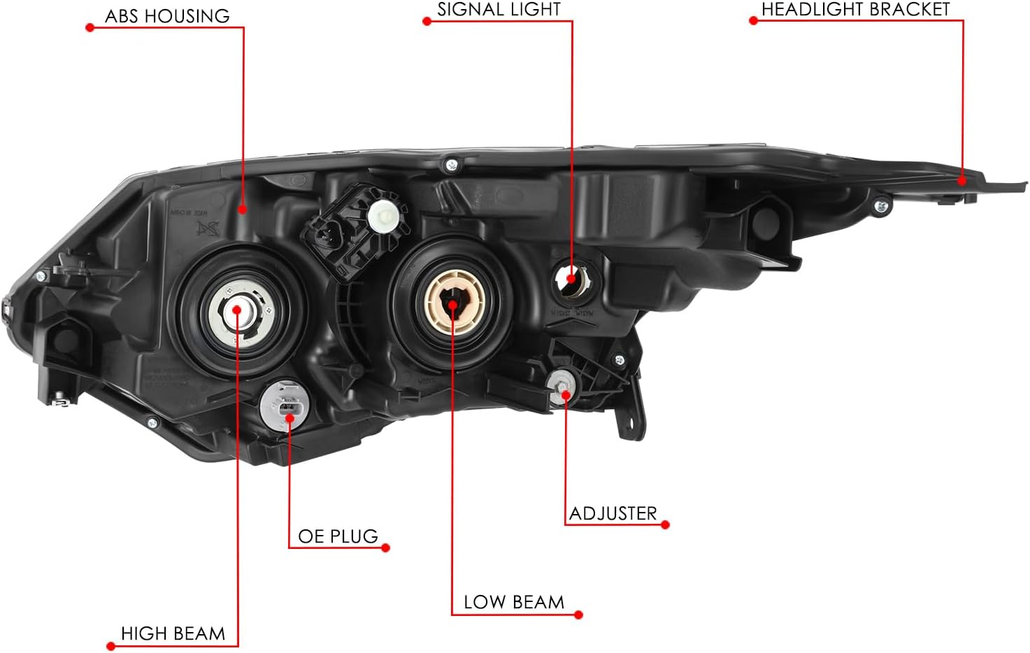 DNA MOTORING Right OE Style Projector Headlight Compatible with 19-22 Honda HR-V,OEM-HL-0255-R