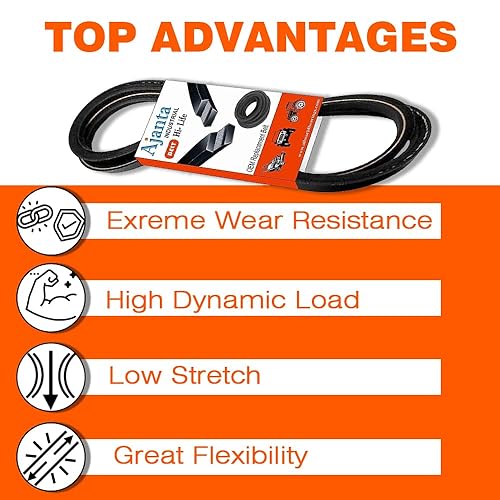 Miniatura 2 de AJANTA Belts - Correa de repuesto para OEM Ajanta 58 x 140 34 791988 compatible con Hustler Raptor con estructura de rendimiento Hustler791988 larga