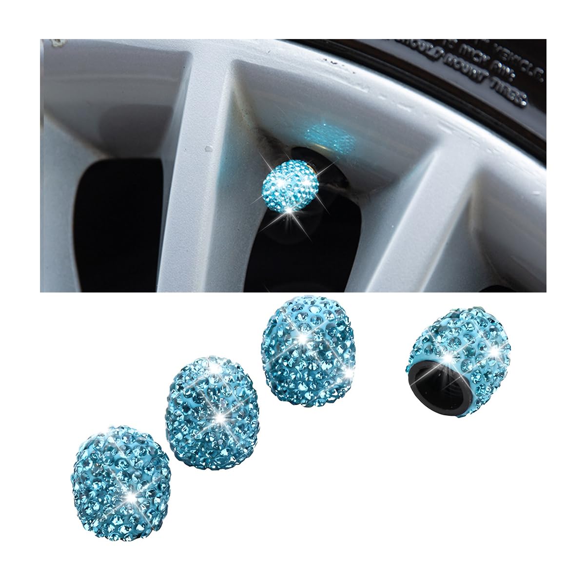 Lot De 6 Accessoires De Voiture En Cristal Scintillant Comprenant Un Cadre De Plaque D'immatriculation