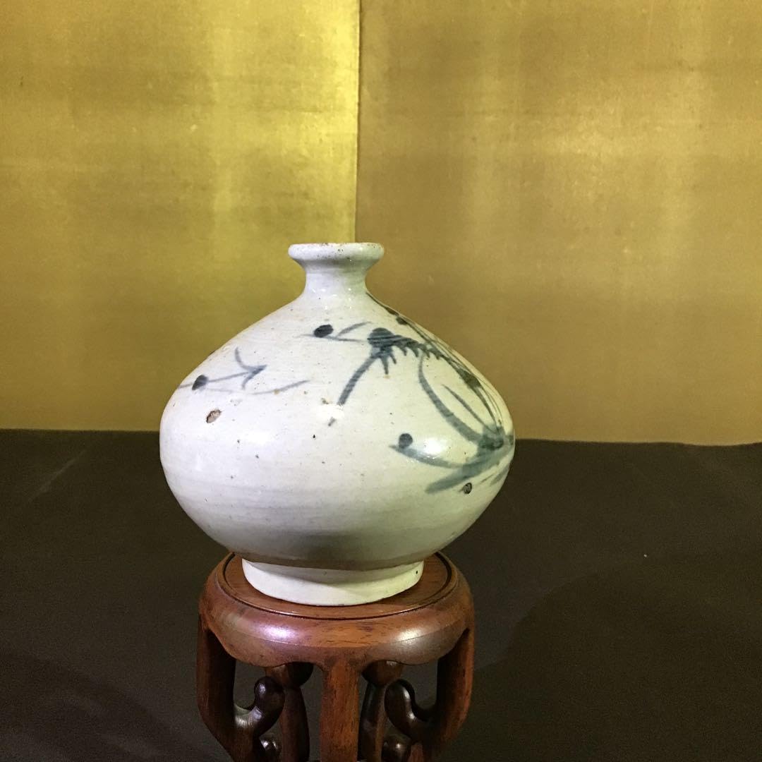 【色絵　草花紋図　四方　油壷　三点】古伊万里 色絵 草花紋図 四方 油壷 三点】古伊万里