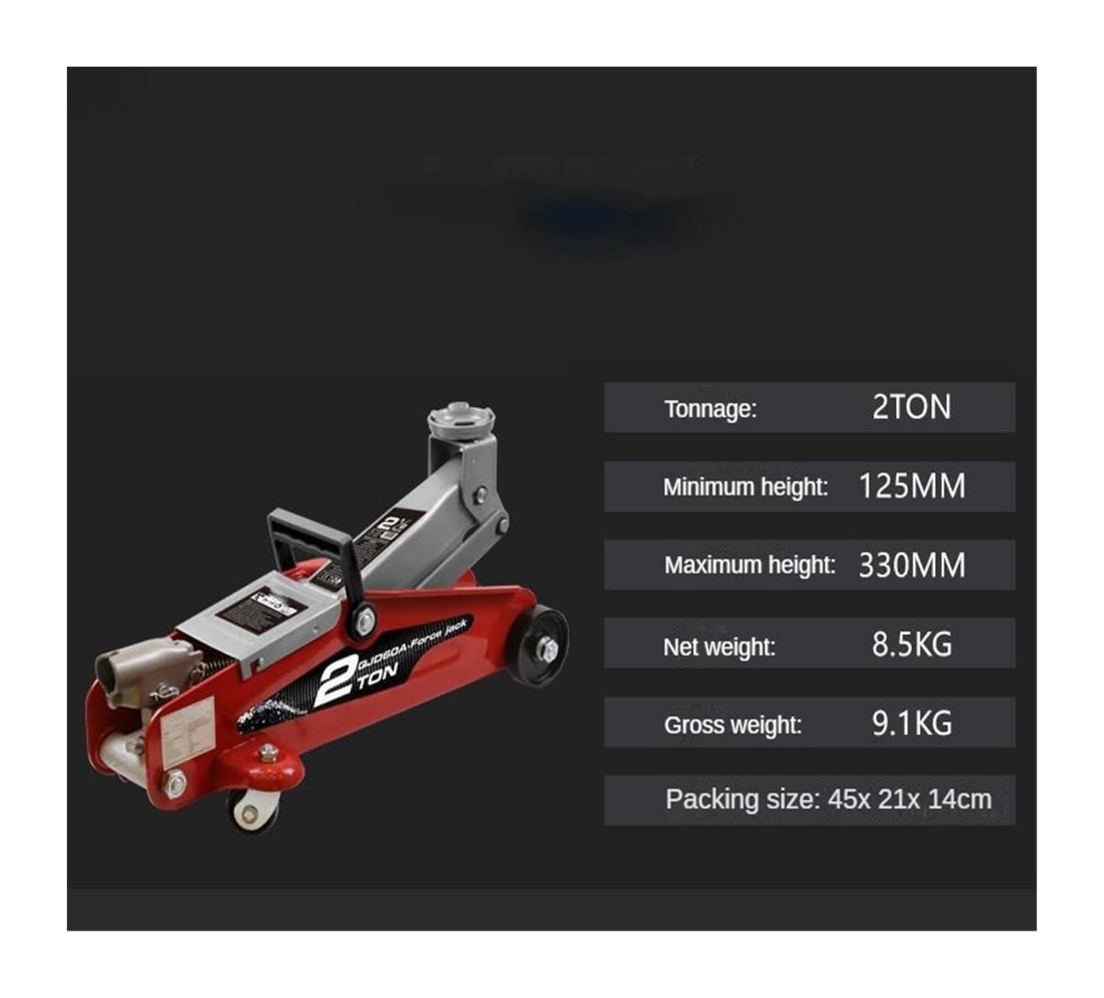 Podnośnik hydrauliczny Poziomy podnośnik hydrauliczny o udźwigu 2 ton i bardzo niskim ciśnieniu hydraulicznym