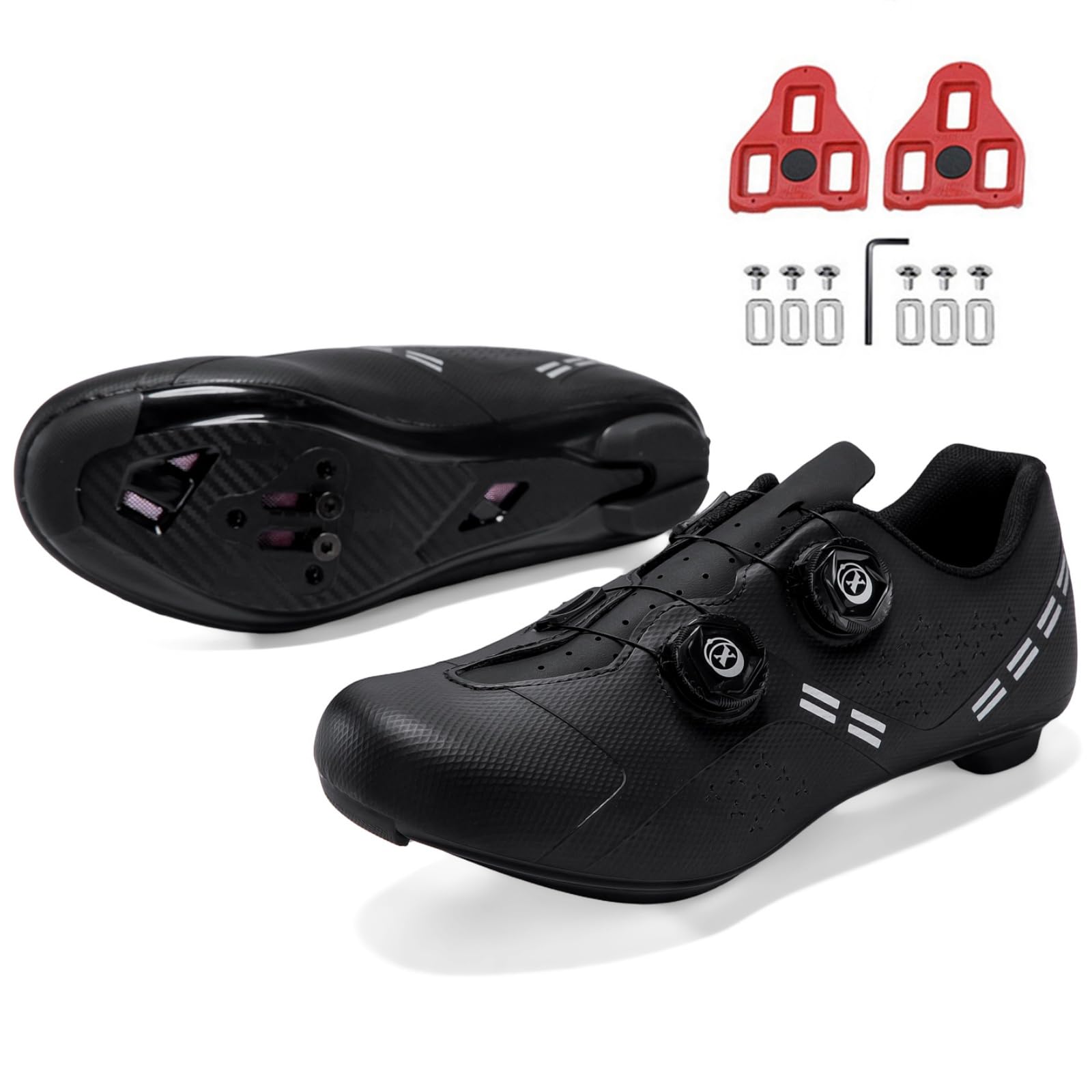 JiuQing Zapatillas Ciclismo Carretera Hombre Mujer Zapatillas Bicicletas De Montaña Compatibles con Peloton KEO SPD para Uso En Interiores Y Exteriores con Calas Delta