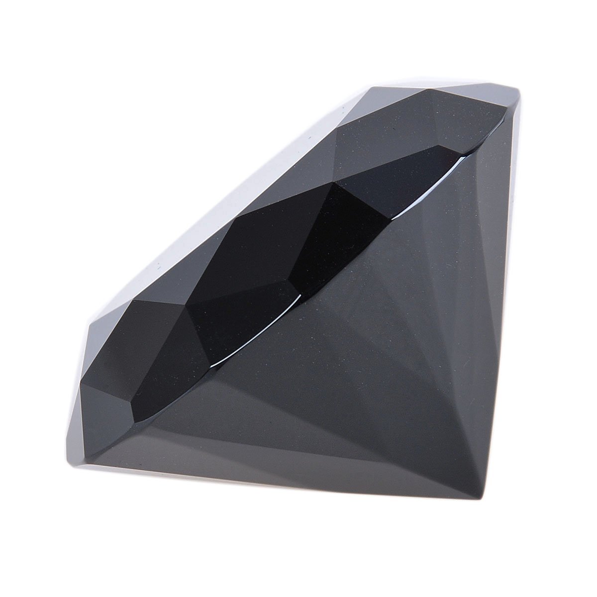 Longwin Kristall-Briefbeschwerer in Diamantform, 100 mm breit, einheitliche Farbe, als Ornament oder Dekoration für zu Hause, schwarz
