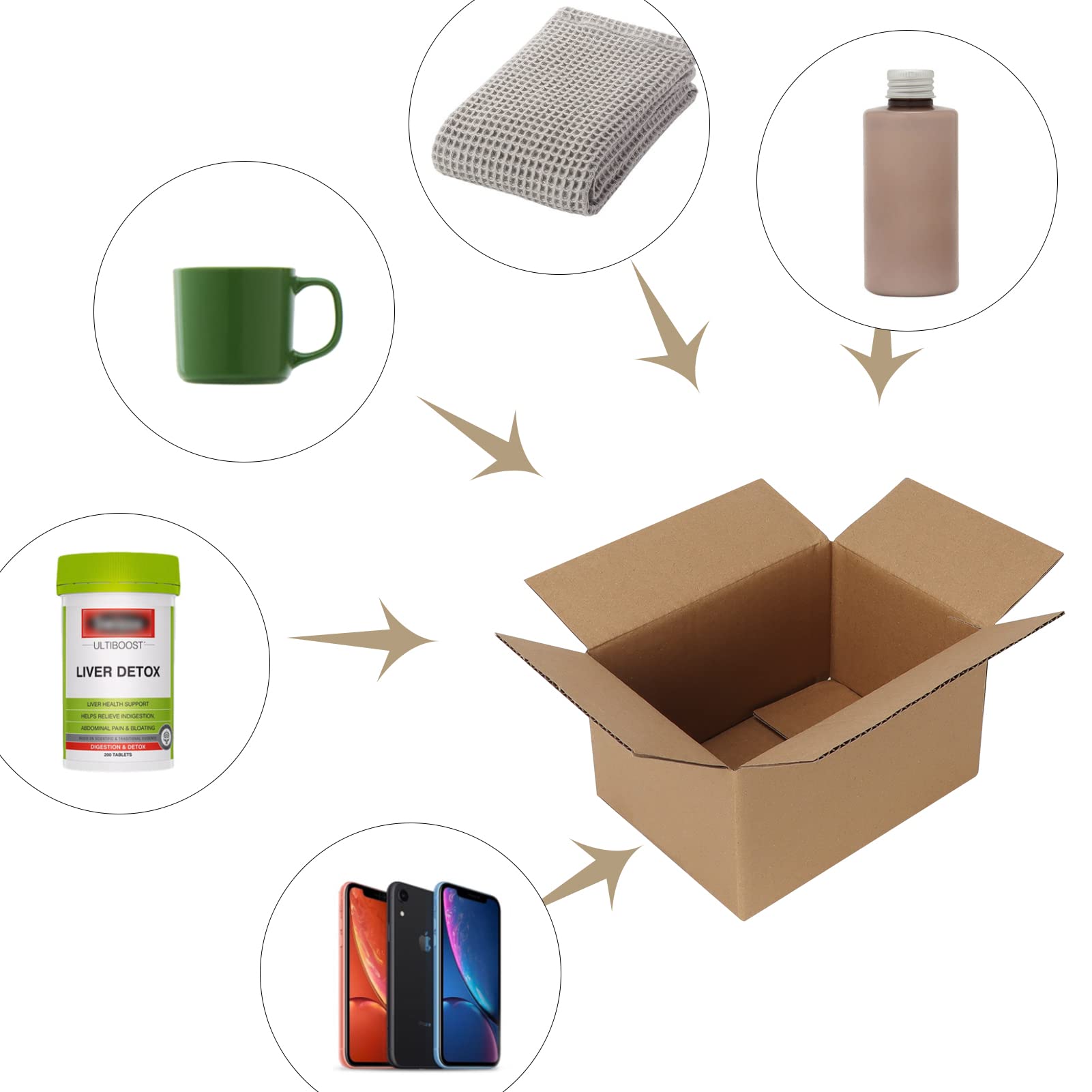 7x5x4 Inches Shipping Boxes Pack of 25, Small Corrugated Cardboard Box for Business Mailing Packaging, Brown