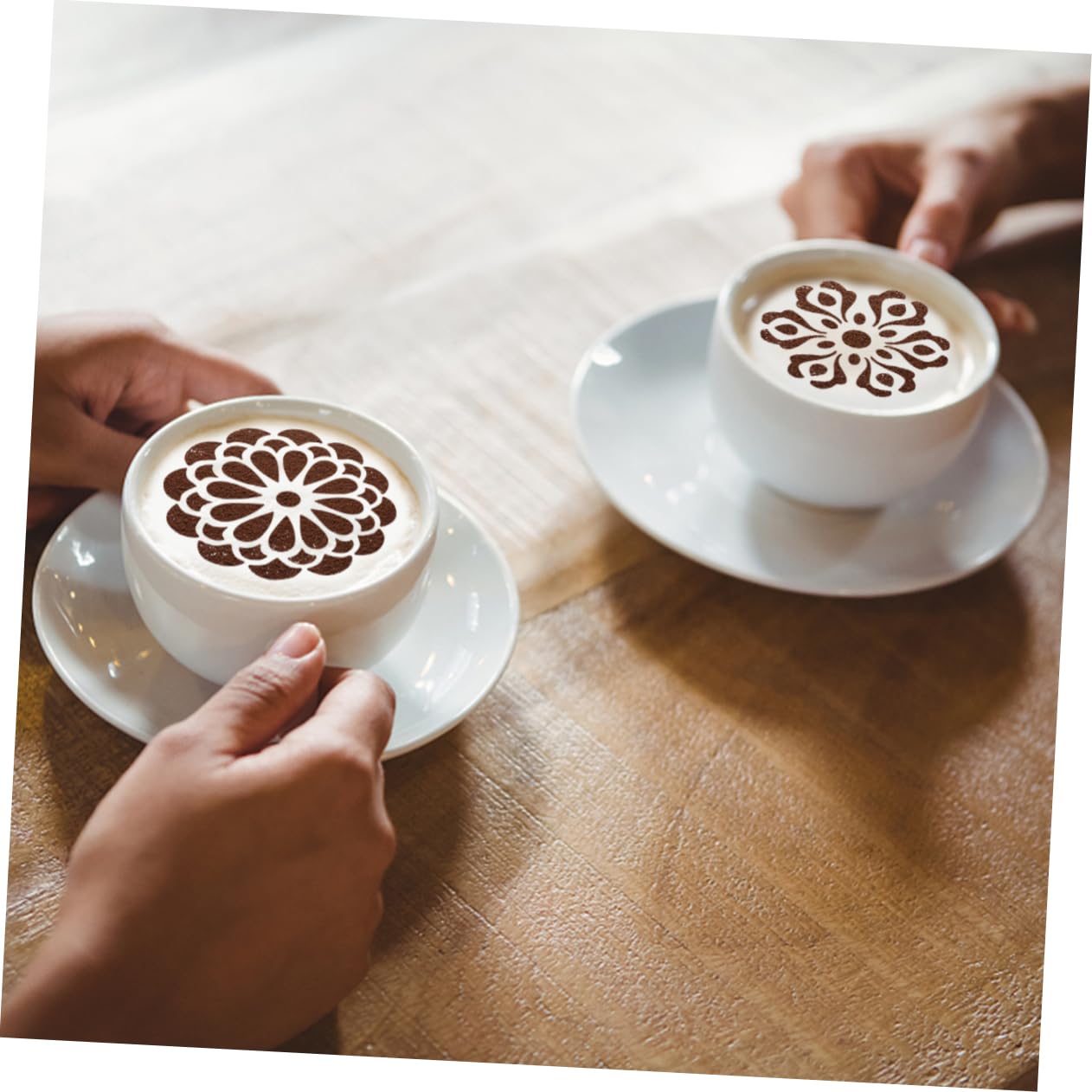 ABOOFAN 3 Juegos De 6 Plantillas De Flores Para Arte De Café Plantillas De Capuchino En Aerosol Modelo De Impresión De Acero Inoxidable