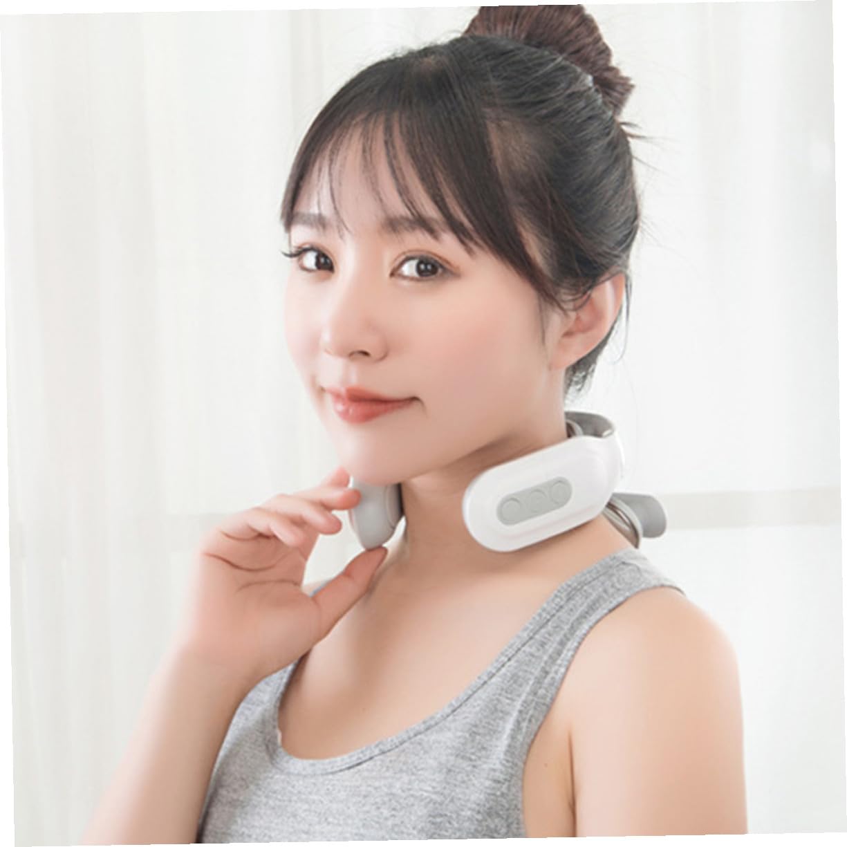TOYANDONA Intelligentes Nackenmassagegerät Massageköpfen Wärmefunktion Stromsparend Automatischer Abschaltung zur Schulter Nackenschmerzlinderung Kompakt für Büro und Reise