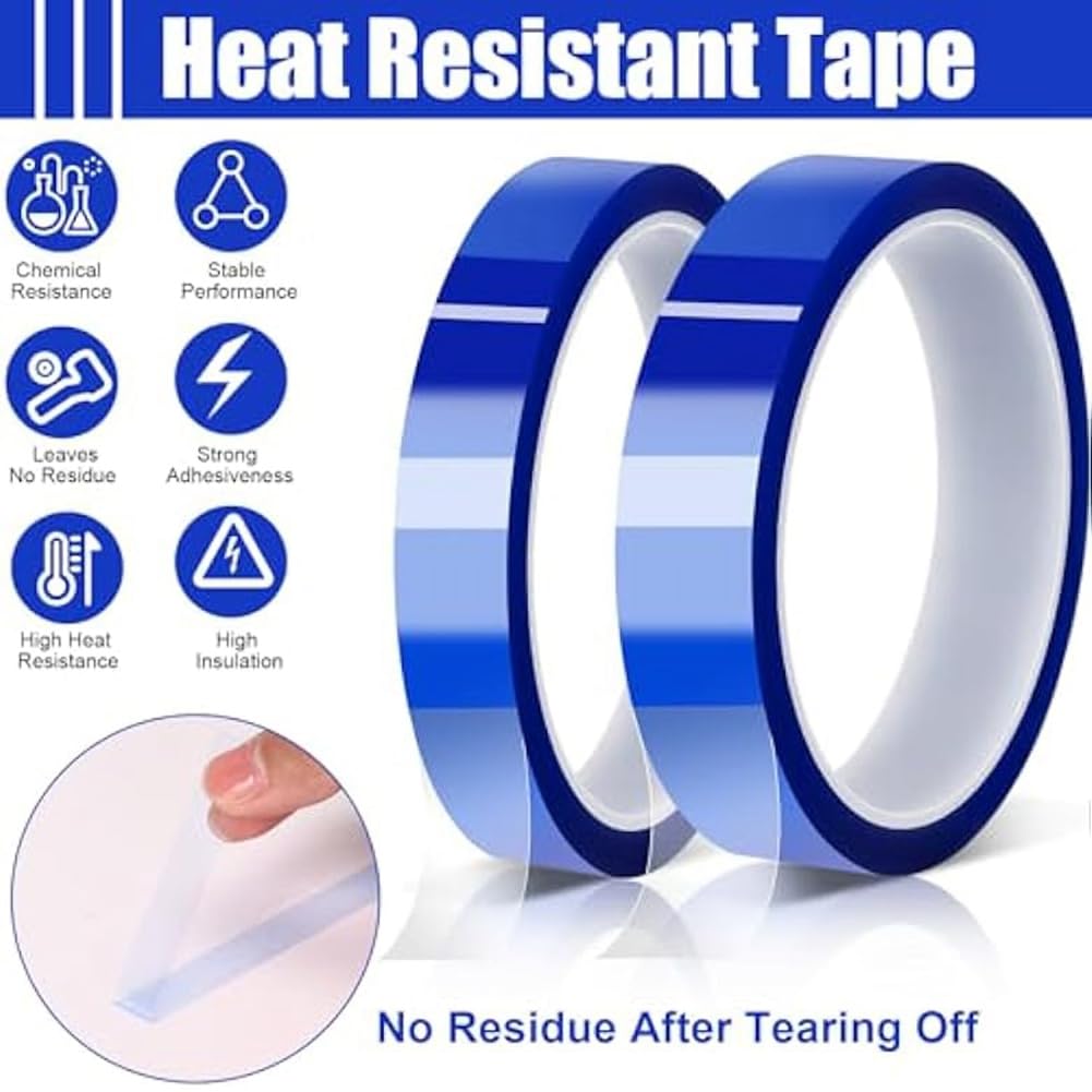 Cinta térmica de vinilo resistente al para sublimación por , 1 juego de 10 mm y 20 mm x 33