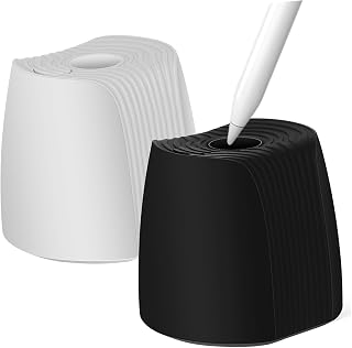 balacoo 2Pcs Silicone Pencil Holder Non-slip Electronic Pencil Stand with Vertical Horizontal Placement for Apple Pencil Generation Great for Desk Organization Decoration