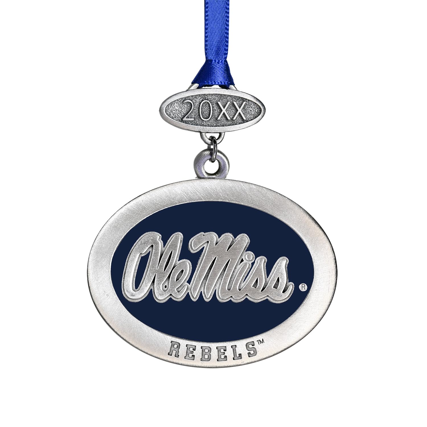 Heritage Pewter University of Mississippi Rebels Class of 2025 Ornament | Graduation Gift | Hand-Sculpted Christmas Tree Ornament | Intricately Crafted Metal Pewter Alma Mater Inlay