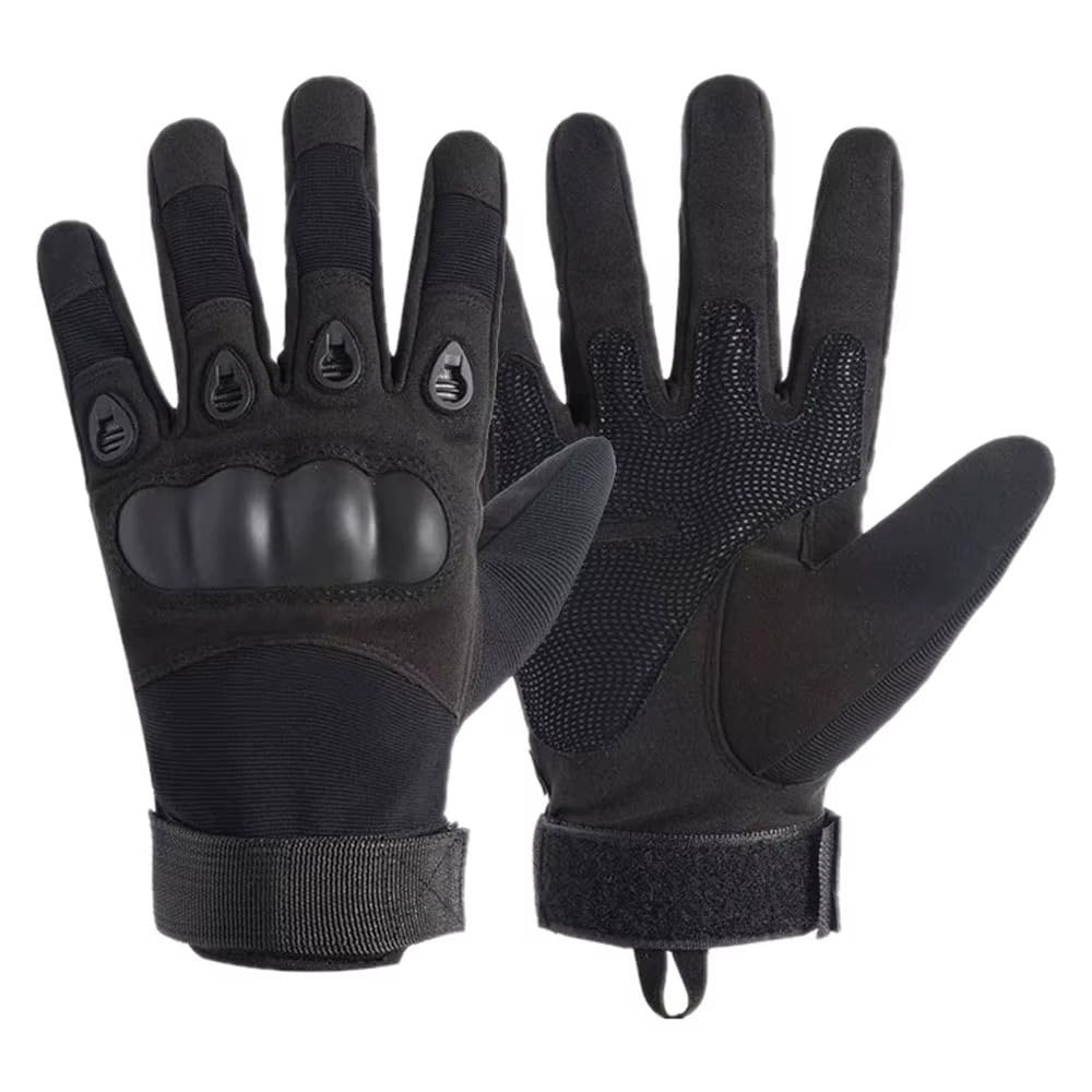 Tactical Riding Gloves for Motorcycle & Bike | Full Finger Protective Sports Gloves for Biking, Shooting, Hiking, Camping & Outdoor Adventure (Black, XL)-image-43