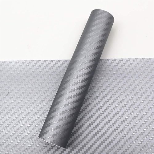 Compatible con Chevrolet 3 piezas de fibra de carbono para Chevy Bowtie Emblem Overlay Sheets FrontBack Vinilo Envoltura Adhesiva (Gris Plata)