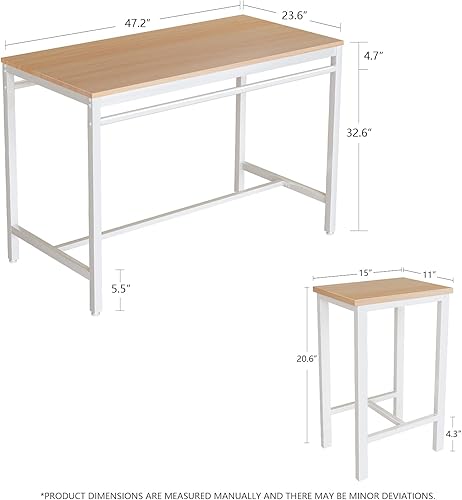 Miniatura 6 de AWQM Juego de mesa de comedor de 5 piezas, moderno juego de mesa de bar con 4 sillas, juego de mesa de desayuno y sillas de cocina para el hogar,
