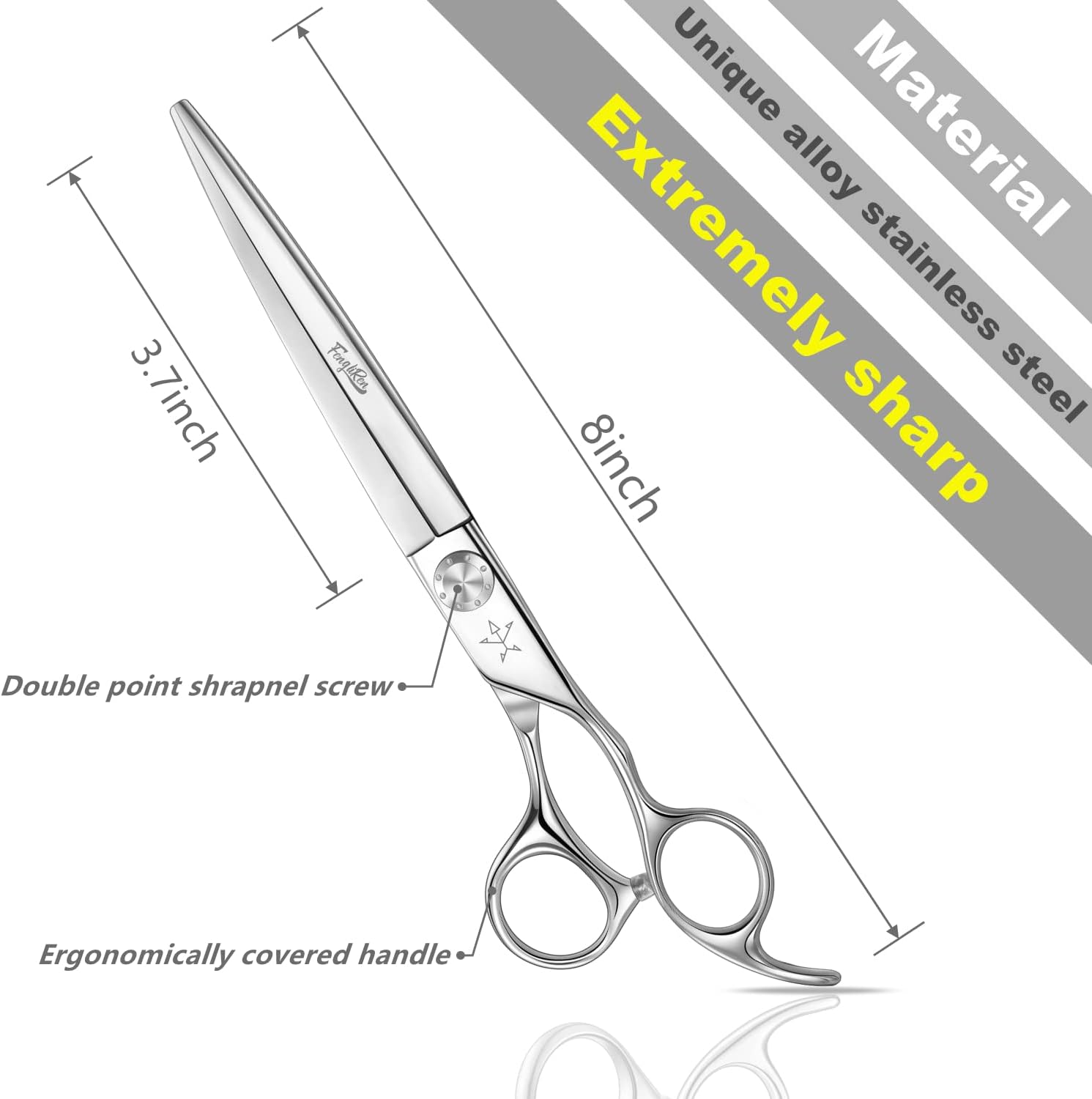 High-end Professional Dog Grooming Scissors Pet Grooming Shears 7.5 Inches Extremely Very Sharp Made Of Advanced Stainless Steel Alloy By Hand For Dog Cat And Horse Breeder