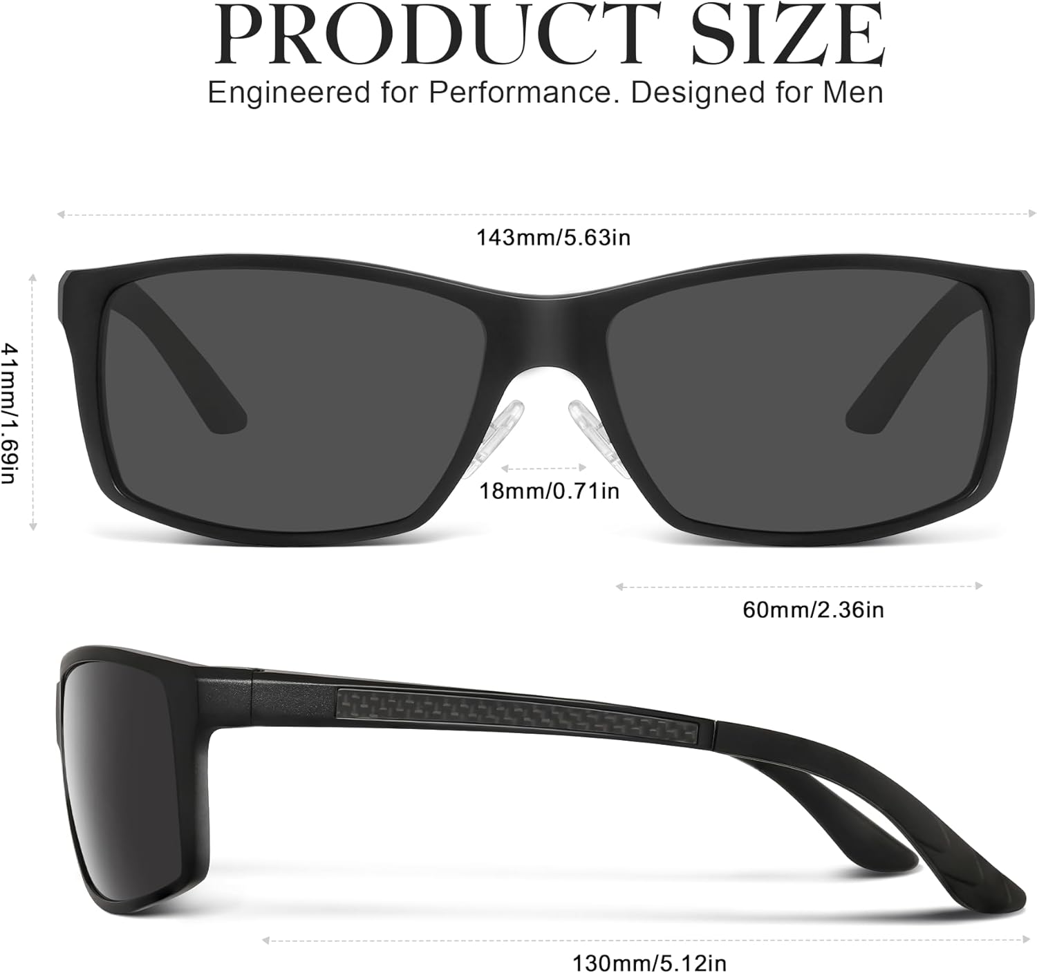 Polarized Sports Sunglasses for Men and Women - Ultra-Light Al-Mg Alloy, Glare-Busting Comfort-Fit for Riding